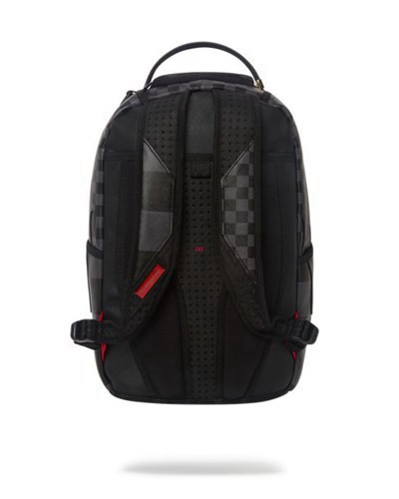 Black Sprayground Xtc Grey Sharks In Paris (Dlxv) Backpacks | 76135-ZGNI