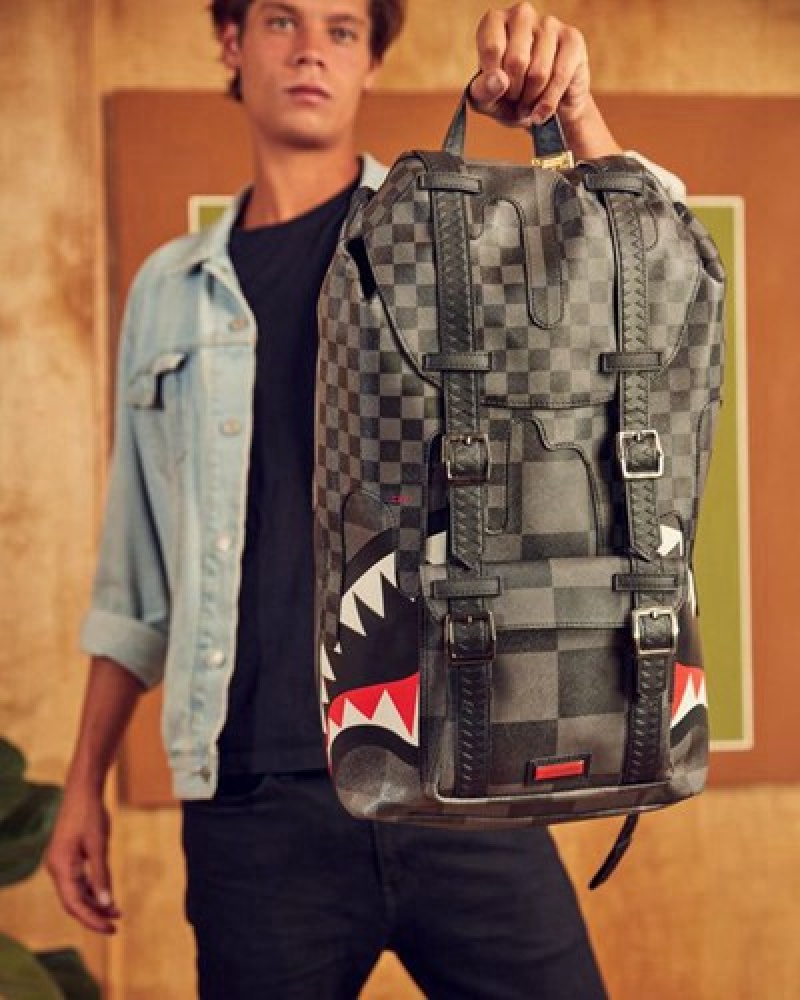 Black Sprayground Xtc Grey Sharks In Paris Hills Backpacks | 89025-CSDU