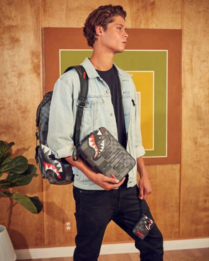 Black Sprayground Xtc Grey Sharks In Paris Bags | 02195-XIUM