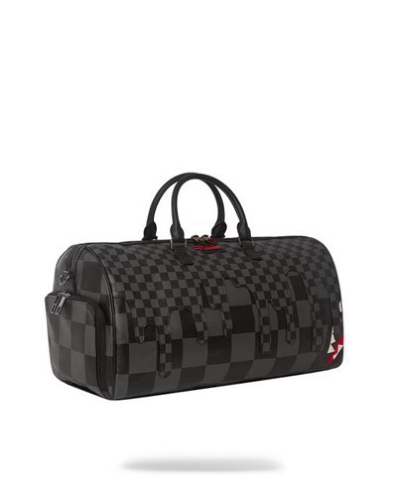 Black Sprayground Xtc Grey Sharks In Paris Duffle Bags | 59604-FMBC