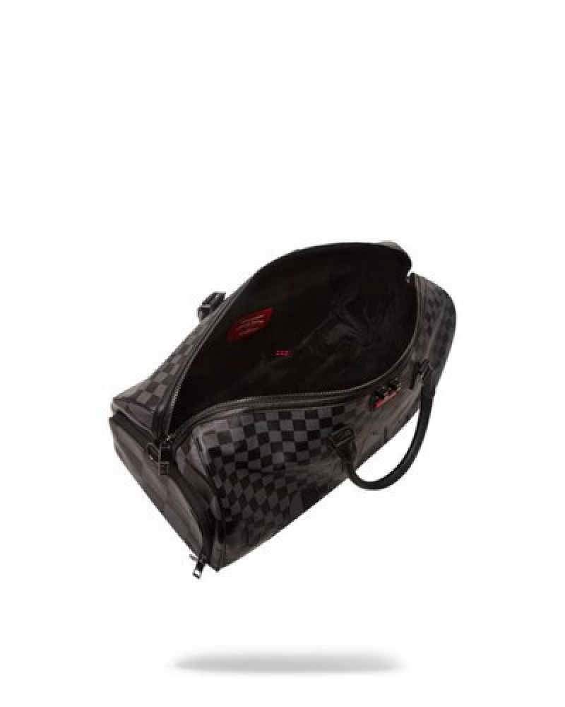 Black Sprayground Xtc Grey Sharks In Paris Duffle Bags | 59604-FMBC