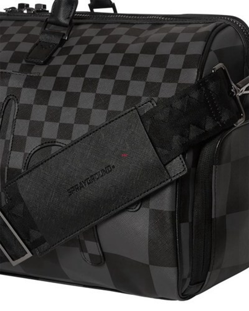 Black Sprayground Xtc Grey Sharks In Paris Duffle Bags | 59604-FMBC