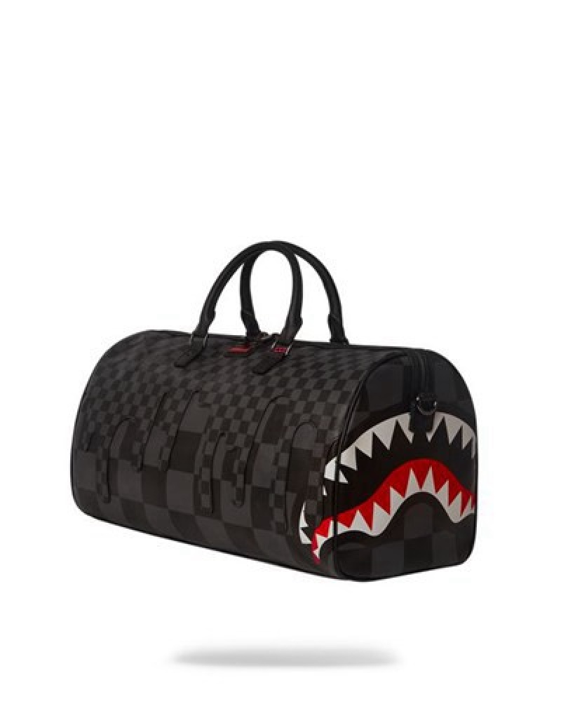 Black Sprayground Xtc Grey Sharks In Paris Duffle Bags | 59604-FMBC