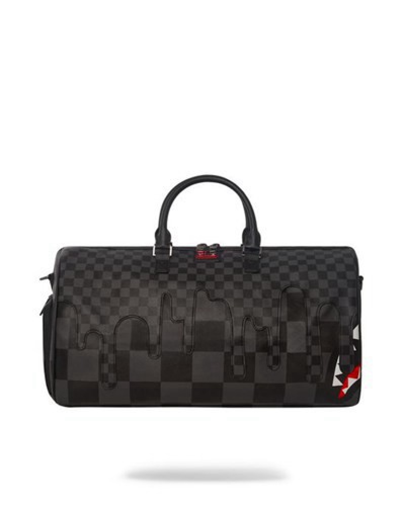 Black Sprayground Xtc Grey Sharks In Paris Duffle Bags | 59604-FMBC