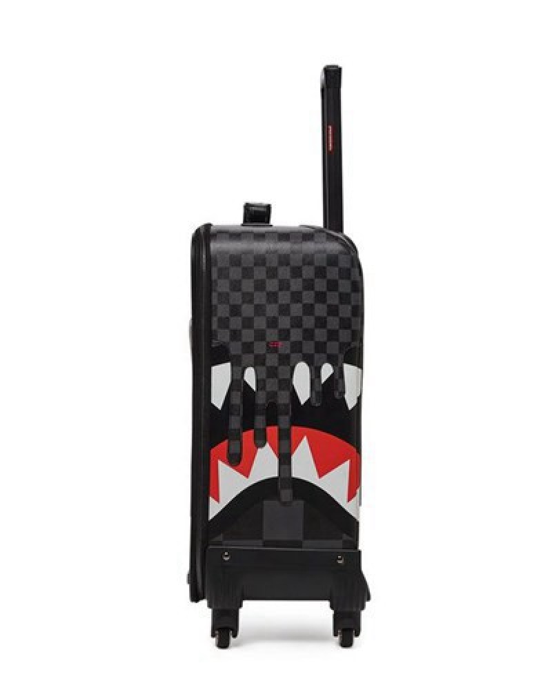 Black Sprayground Xtc Grey Sharks In Paris Jetsetter Carry-on Luggage | 28457-SPRV