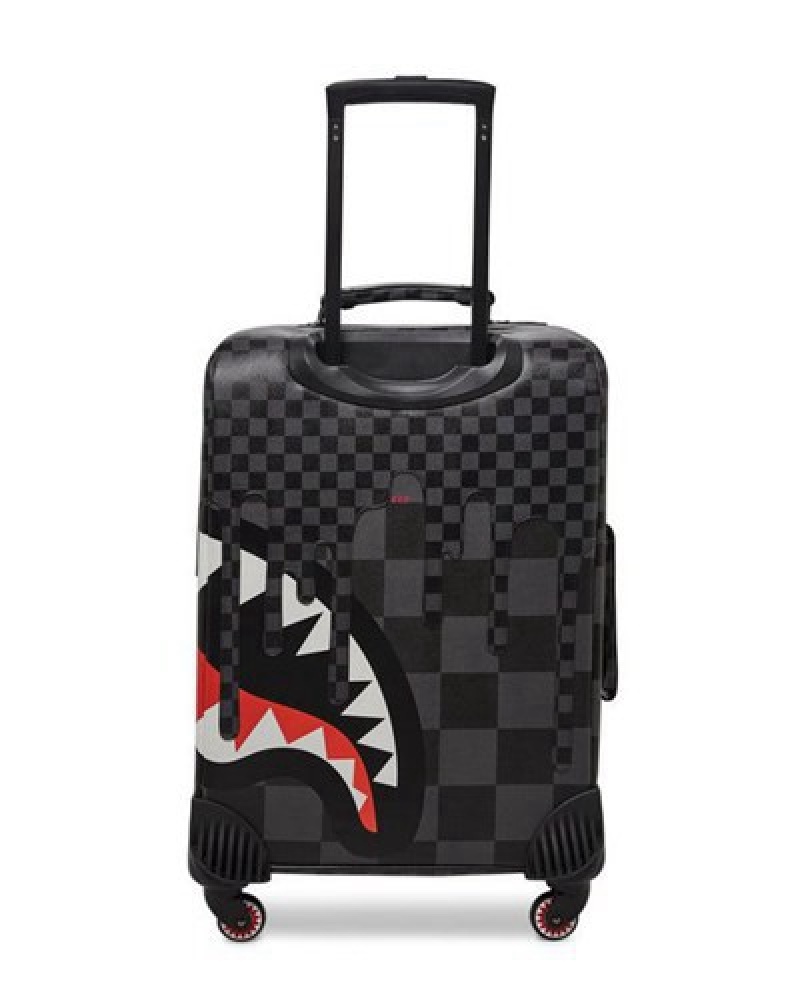 Black Sprayground Xtc Grey Sharks In Paris Jetsetter Carry-on Luggage | 28457-SPRV