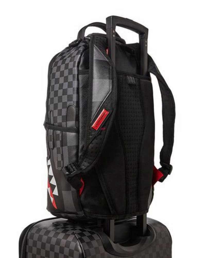 Black Sprayground Xtc Grey Sharks In Paris Jetsetter Carry-on Luggage | 28457-SPRV