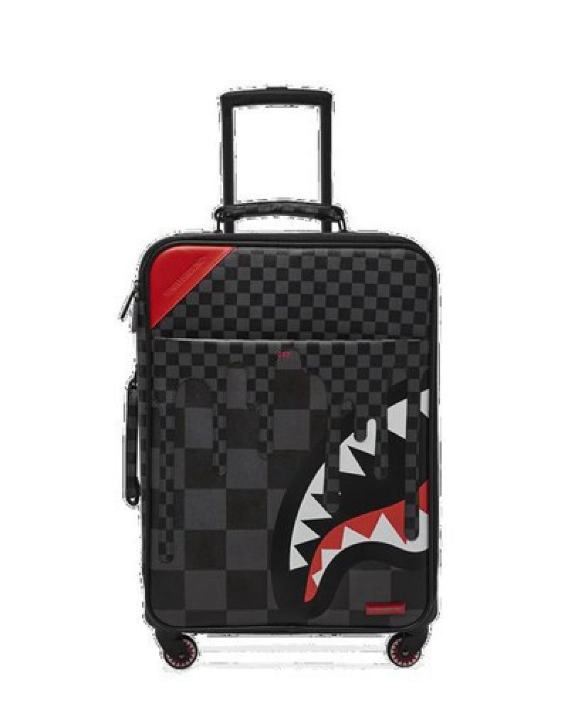 Black Sprayground Xtc Grey Sharks In Paris Jetsetter Carry-on Luggage | 28457-SPRV