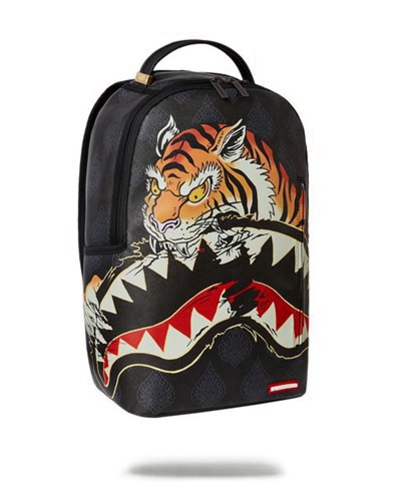 Black Sprayground Year Of The Tiger (Dlxv) Backpacks | 24567-YSUM