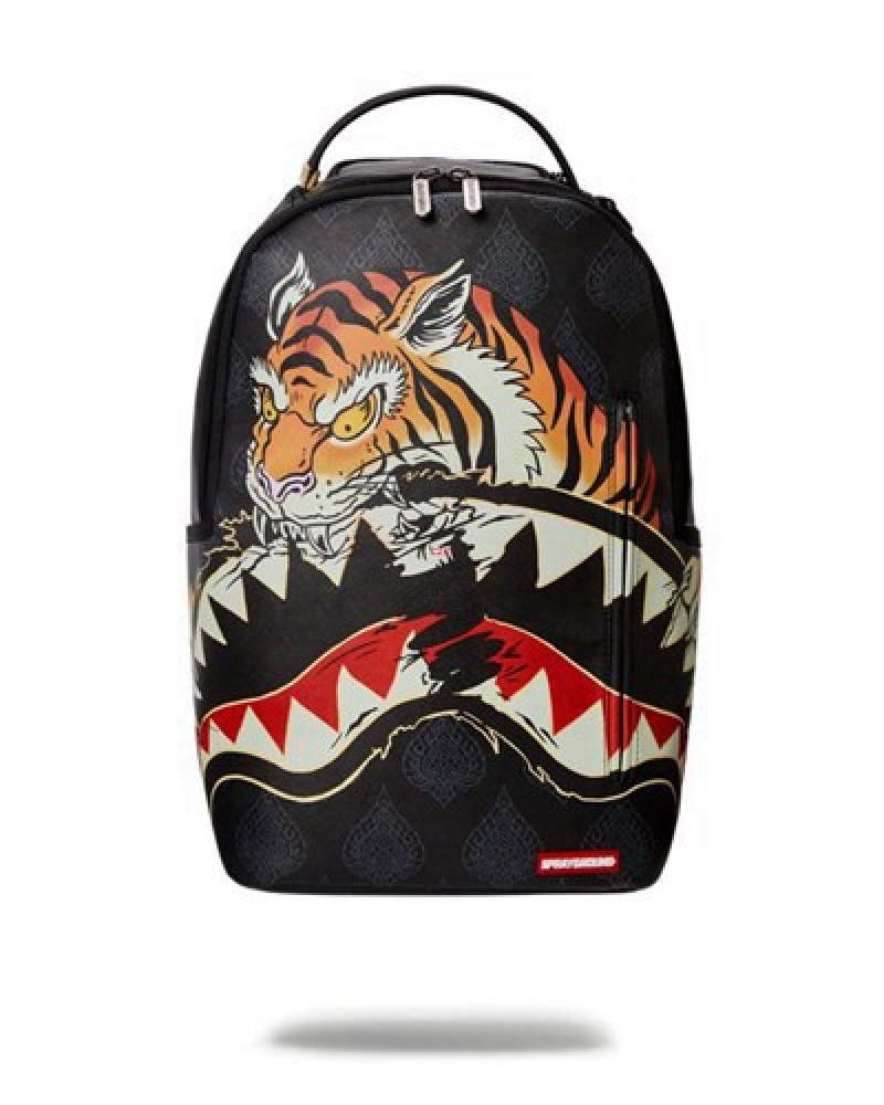 Black Sprayground Year Of The Tiger (Dlxv) Backpacks | 24567-YSUM