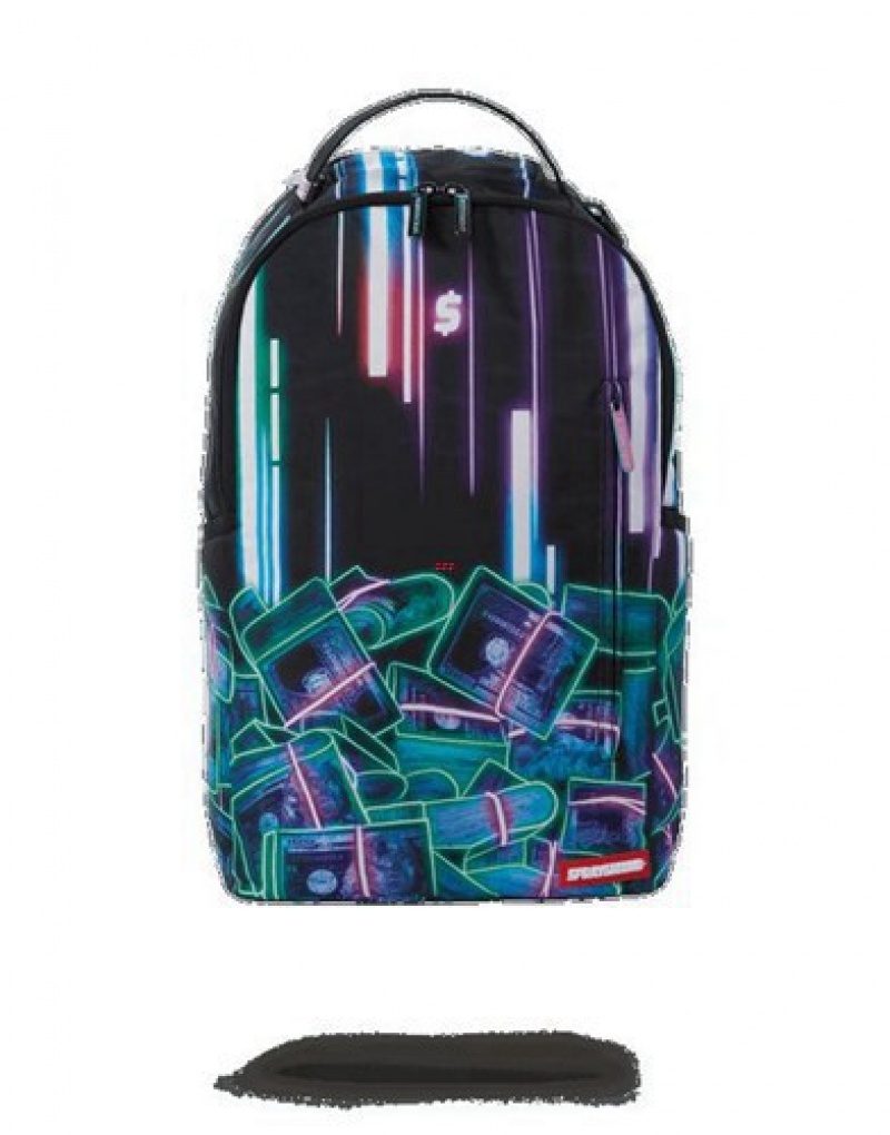 Black Sprayground 暗号通貨スタック (Crypto Stacks) Backpacks | 49583-ZOFI