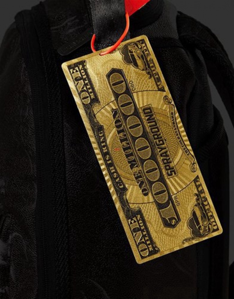 Black Sprayground out Money Drips Backpacks | 12608-WCAV