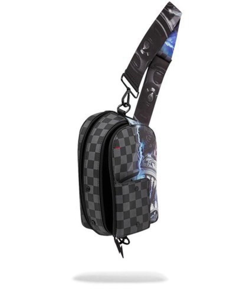 Black / Blue Sprayground The Undercurrent Crossbody Bags | 15328-GYAF