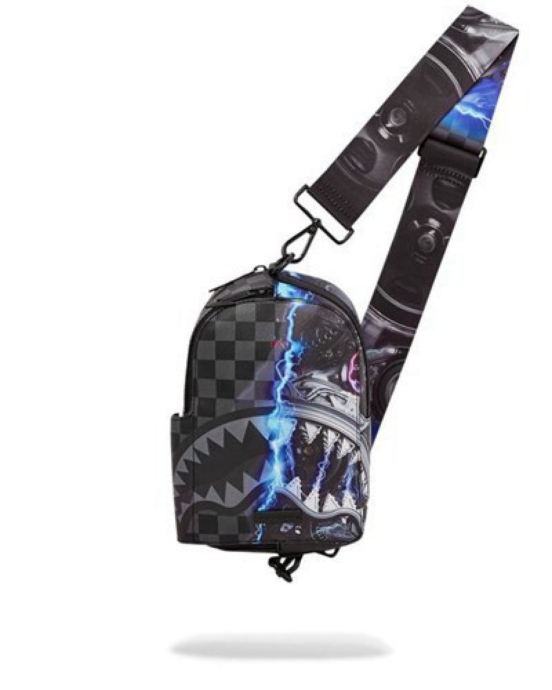 Black / Blue Sprayground The Undercurrent Crossbody Bags | 15328-GYAF