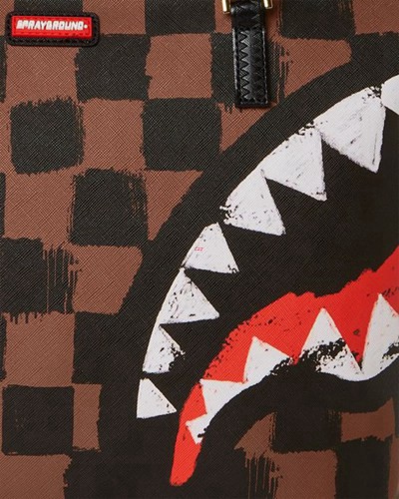 Black / Brown Sprayground Sharks In Paris Vanquish Tote Bags | 16745-SNVL