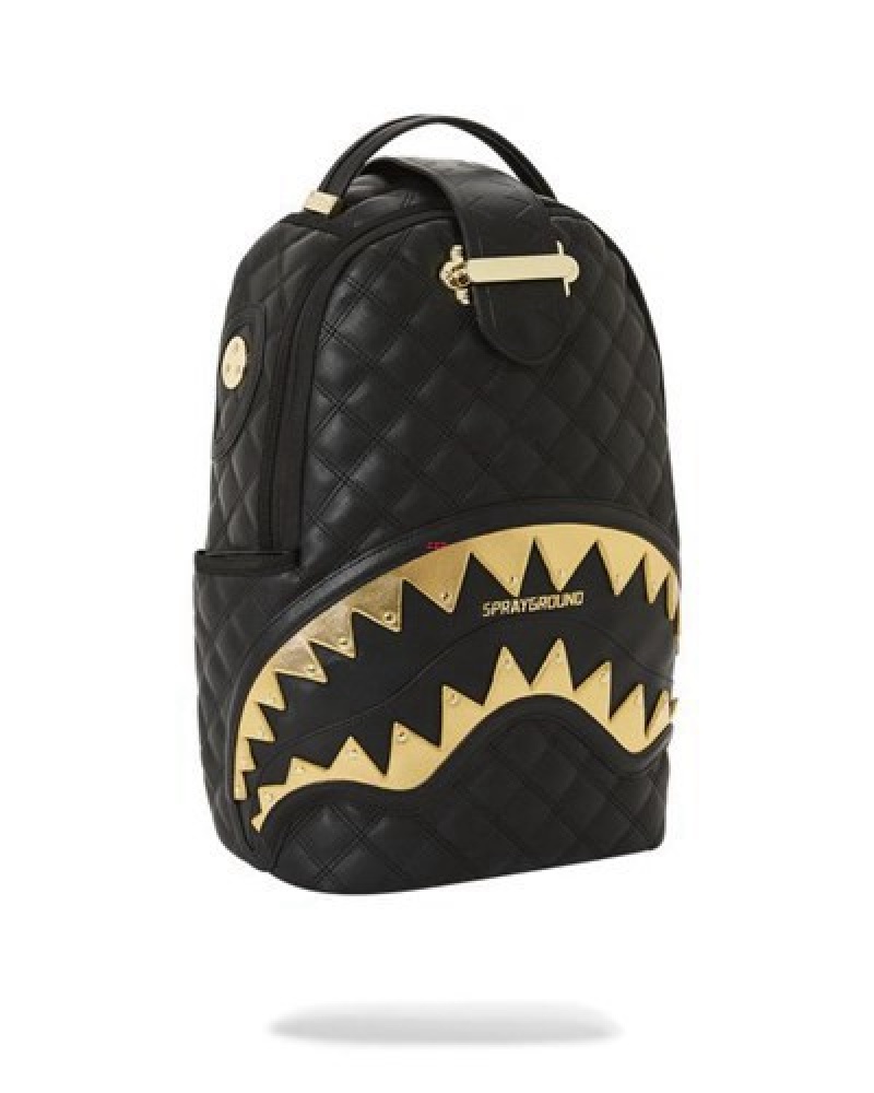 Black / Gold Sprayground 24k Geneva (Dlxv) Backpacks | 03865-BFLX