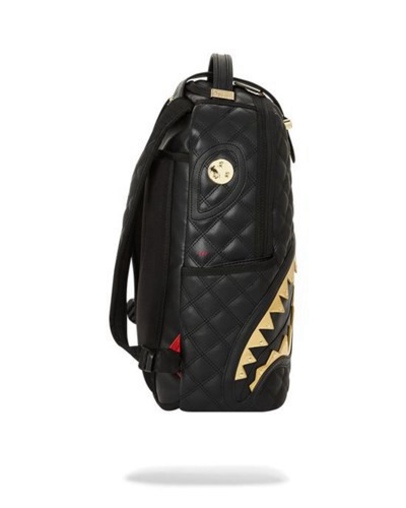 Black / Gold Sprayground 24k Geneva (Dlxv) Backpacks | 03865-BFLX