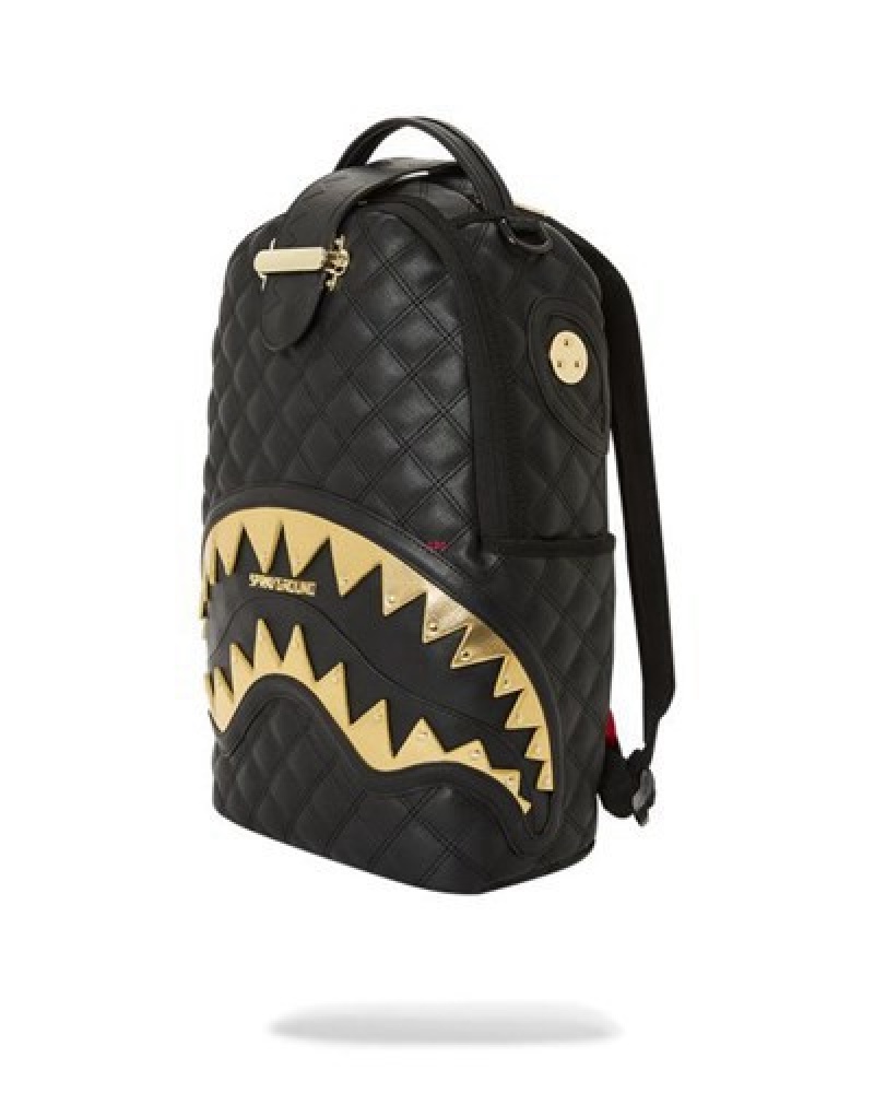 Black / Gold Sprayground 24k Geneva (Dlxv) Backpacks | 03865-BFLX