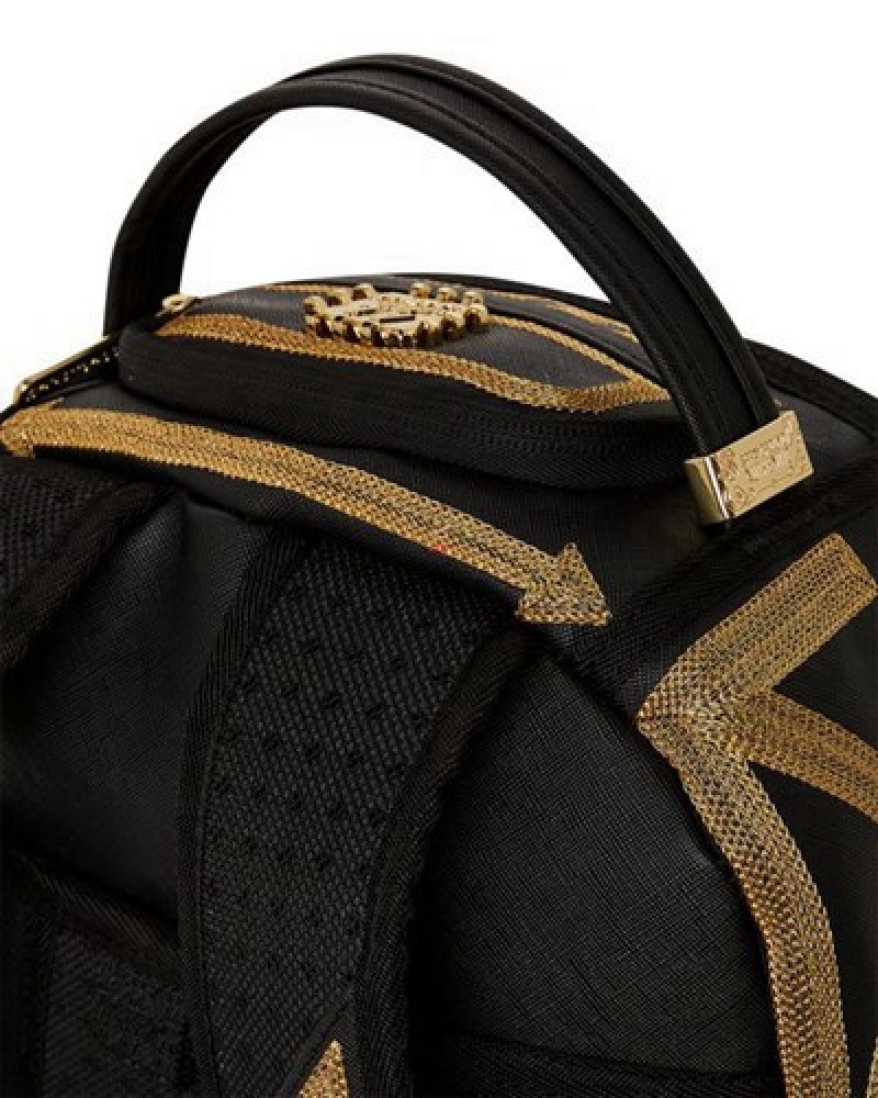 Black / Gold Sprayground A.I.8 African Intelligence Path To The Future Ii (Dlxv) Backpacks | 79281-PAJG