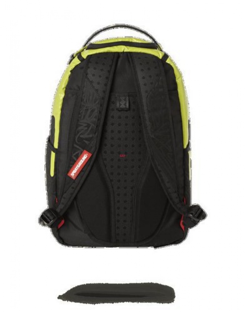 Black / Green Sprayground Green Neon Drip (One Of One) Backpacks | 69127-FRQG