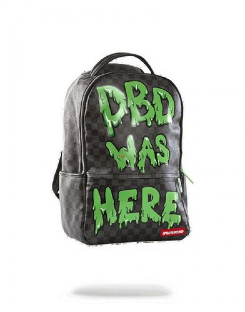 Black / Green Sprayground Slime Dbd Was Here Backpacks | 64017-CWTQ