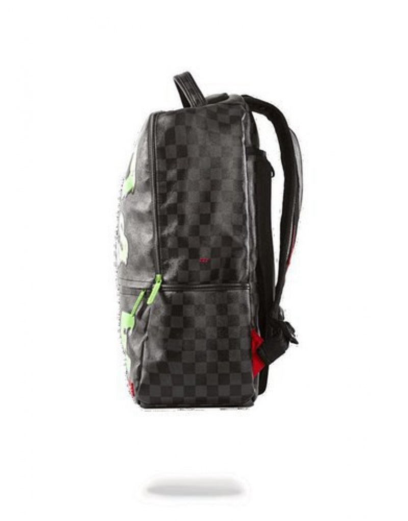 Black / Green Sprayground Slime Dbd Was Here Backpacks | 64017-CWTQ