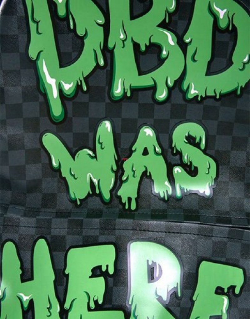 Black / Green Sprayground Slime Dbd Was Here Backpacks | 64017-CWTQ