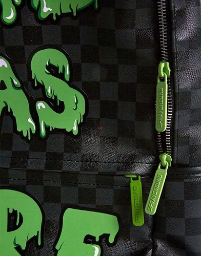 Black / Green Sprayground Slime Dbd Was Here Backpacks | 64017-CWTQ