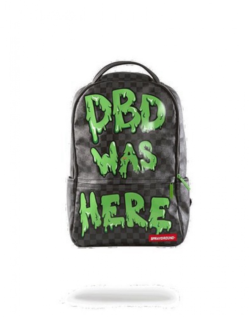 Black / Green Sprayground Slime Dbd Was Here Backpacks | 64017-CWTQ