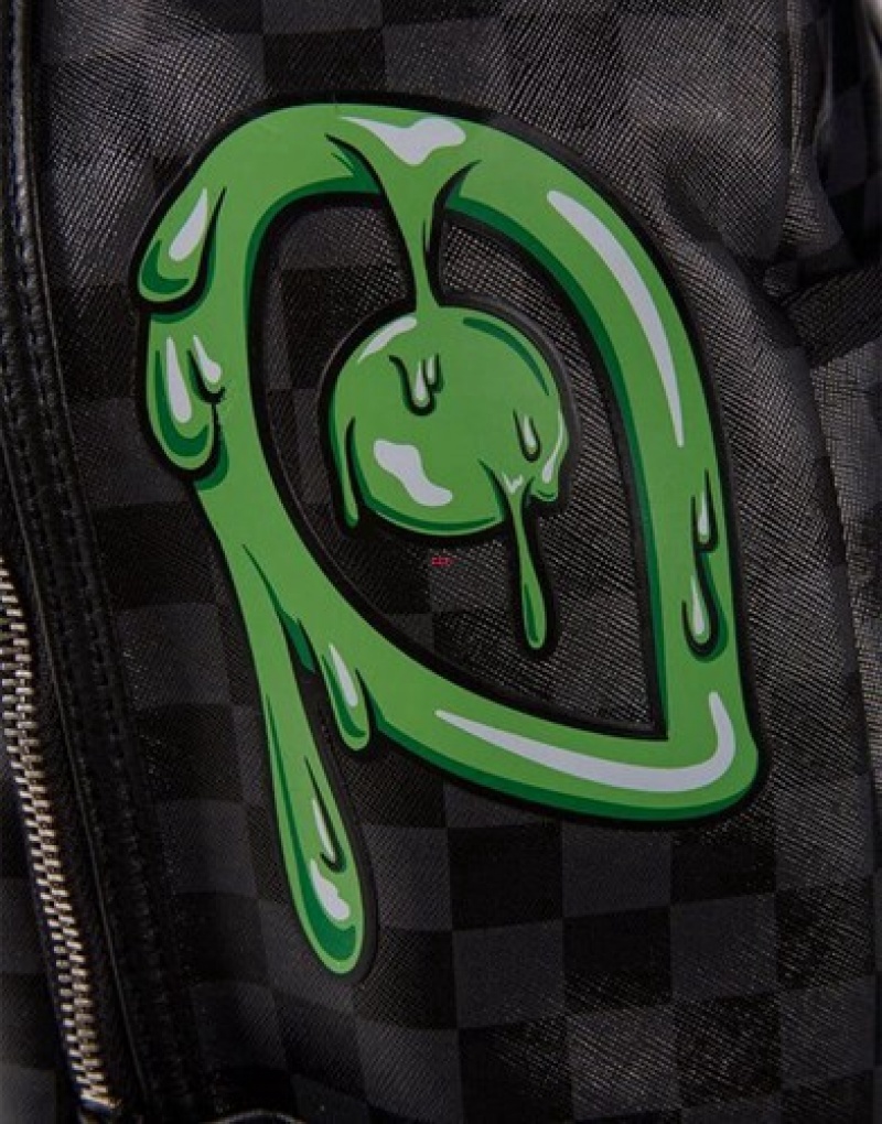 Black / Green Sprayground Slime Shark Backpacks | 59302-ANSI