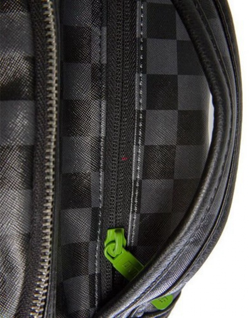 Black / Green Sprayground Slime Shark Backpacks | 59302-ANSI