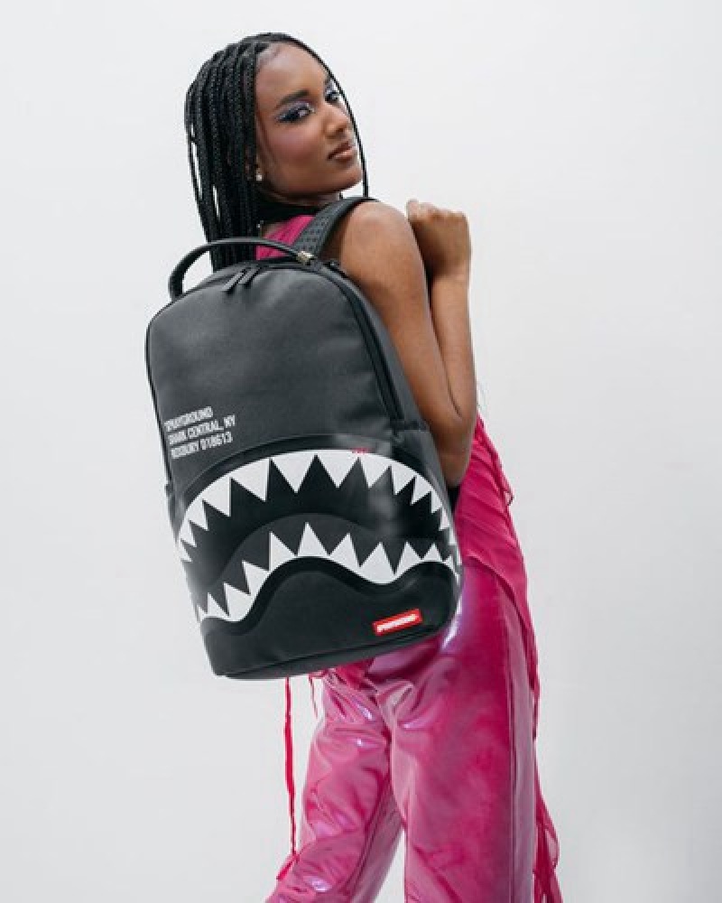 Black / Grey Sprayground Shark Central (Dlxv) Backpacks | 45613-IZCP