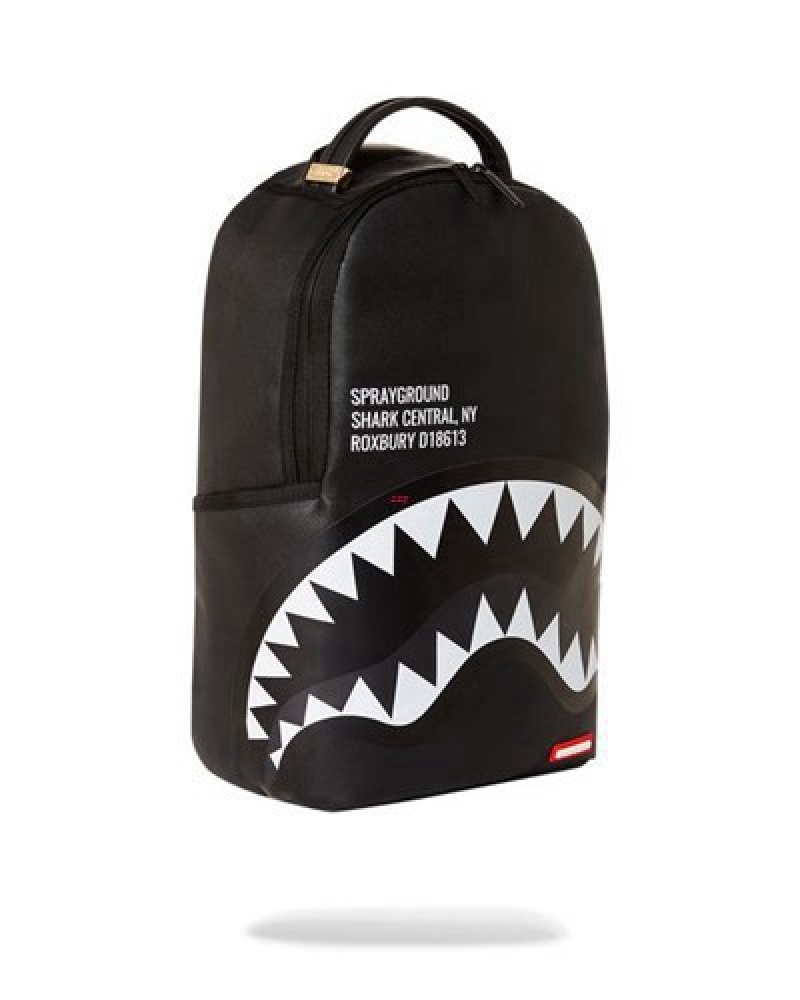 Black / Grey Sprayground Shark Central (Dlxv) Backpacks | 45613-IZCP