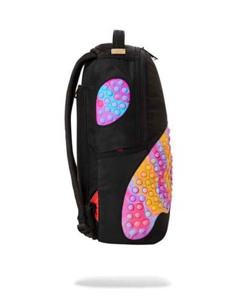 Black / Orange Sprayground Pop Shark (Dlxv) Backpacks | 97845-GSOK