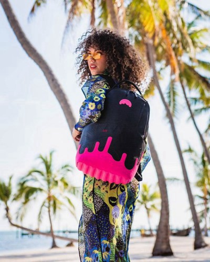 Black / Pink Sprayground Anti-gravity Pink (Dlxv) Backpacks | 87206-NKYU