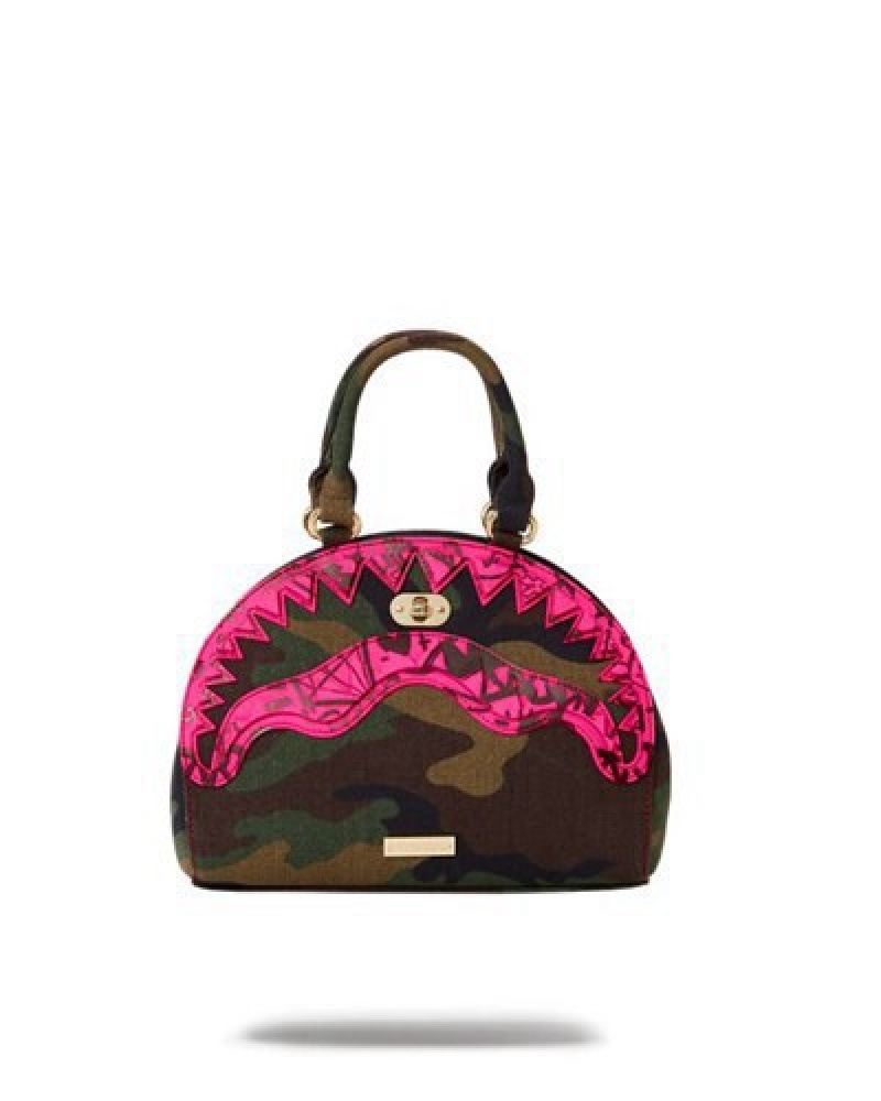 Black / Pink Sprayground Drop Zone Handbag | 45278-WVOE