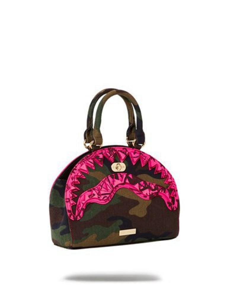 Black / Pink Sprayground Drop Zone Handbag | 45278-WVOE