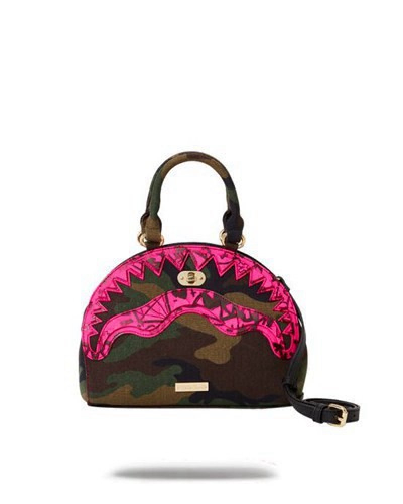 Black / Pink Sprayground Drop Zone Handbag | 45278-WVOE