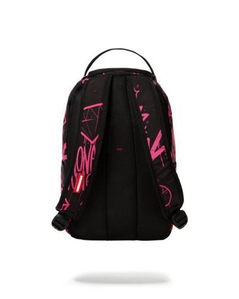 Black / Pink Sprayground Marker Drip Mini Backpacks | 89516-VREC