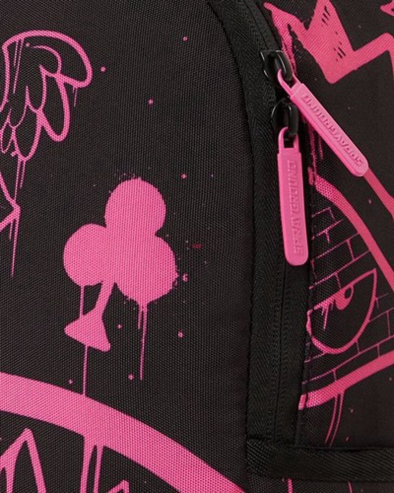 Black / Pink Sprayground Marker Drip Mini Backpacks | 89516-VREC