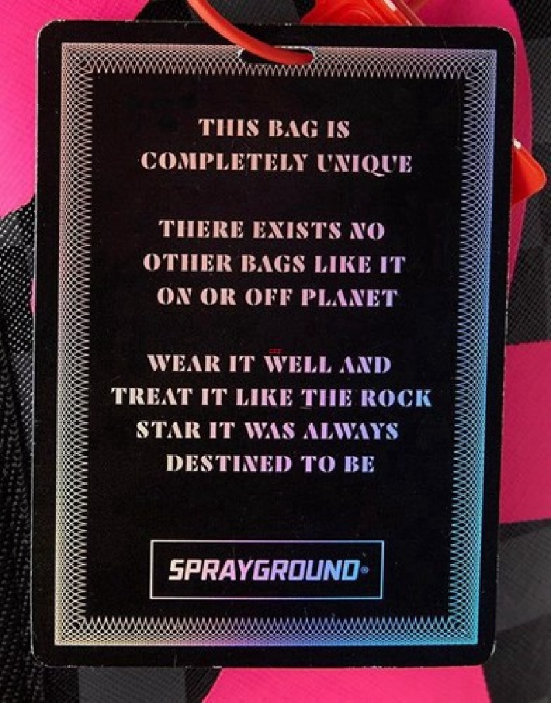 Black / Pink Sprayground Real Fake (One Of One) Backpacks | 01792-OLRI