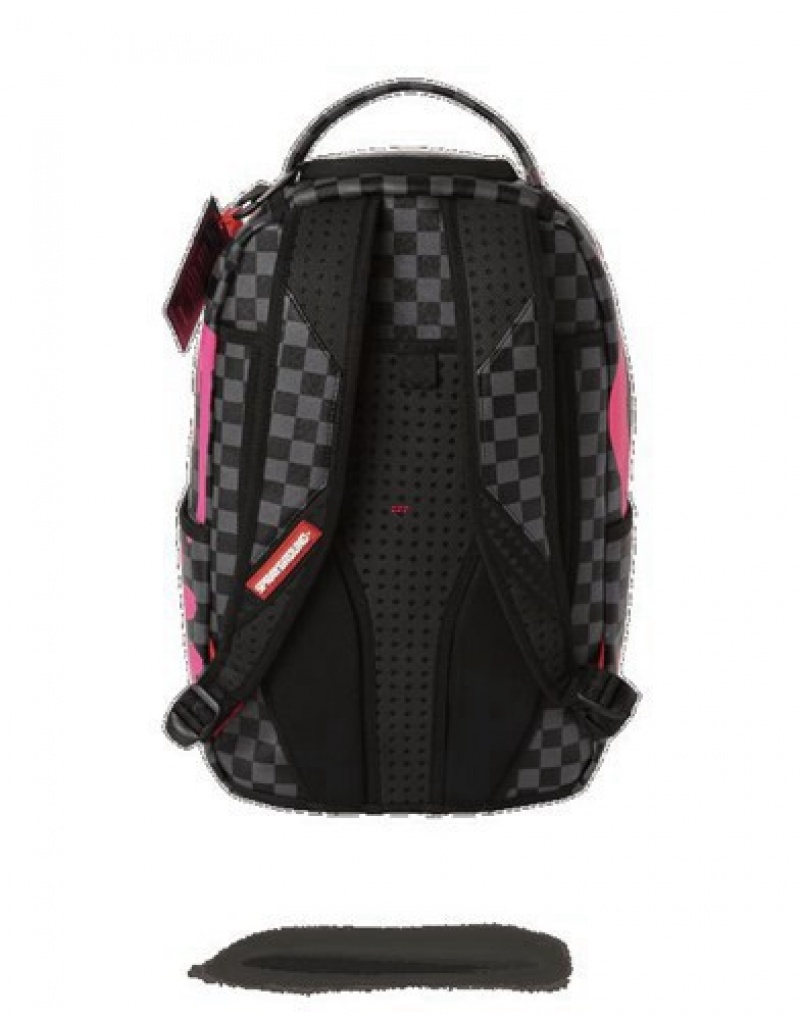 Black / Pink Sprayground Real Fake (One Of One) Backpacks | 01792-OLRI