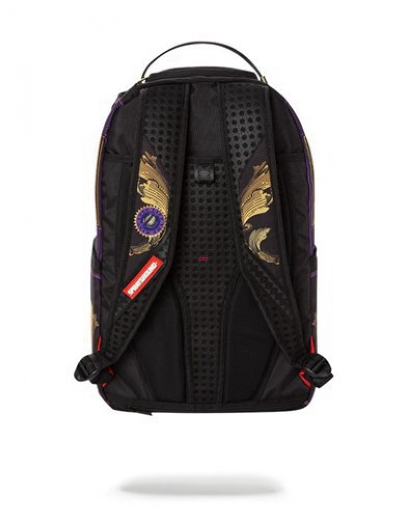 Black / Purple Sprayground Nba Lebron Money Backpacks | 04561-QKTH