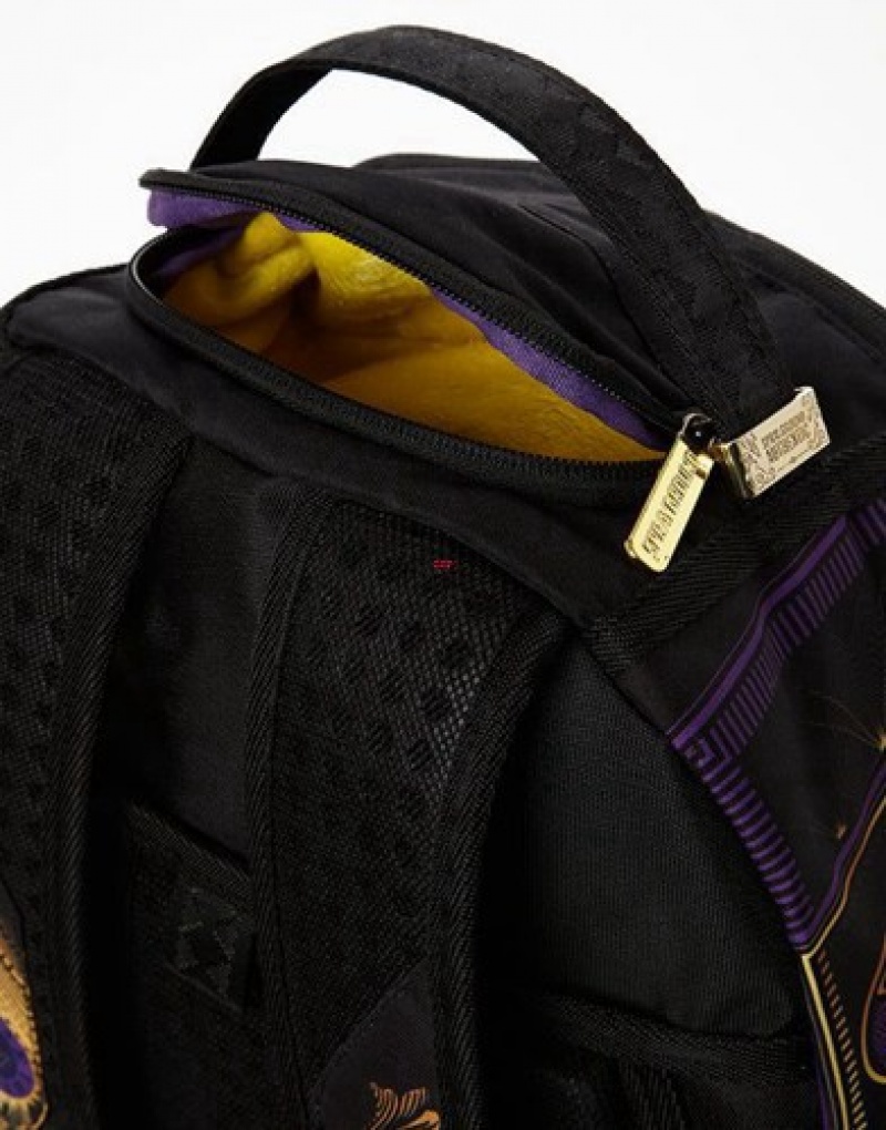 Black / Purple Sprayground Nba Lebron Money Backpacks | 04561-QKTH