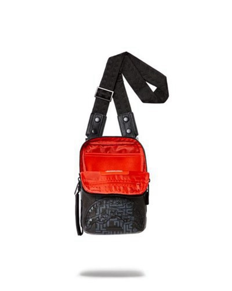 Black / Red Sprayground 3am The Trilogy Crossbody Bags | 90628-MVZW