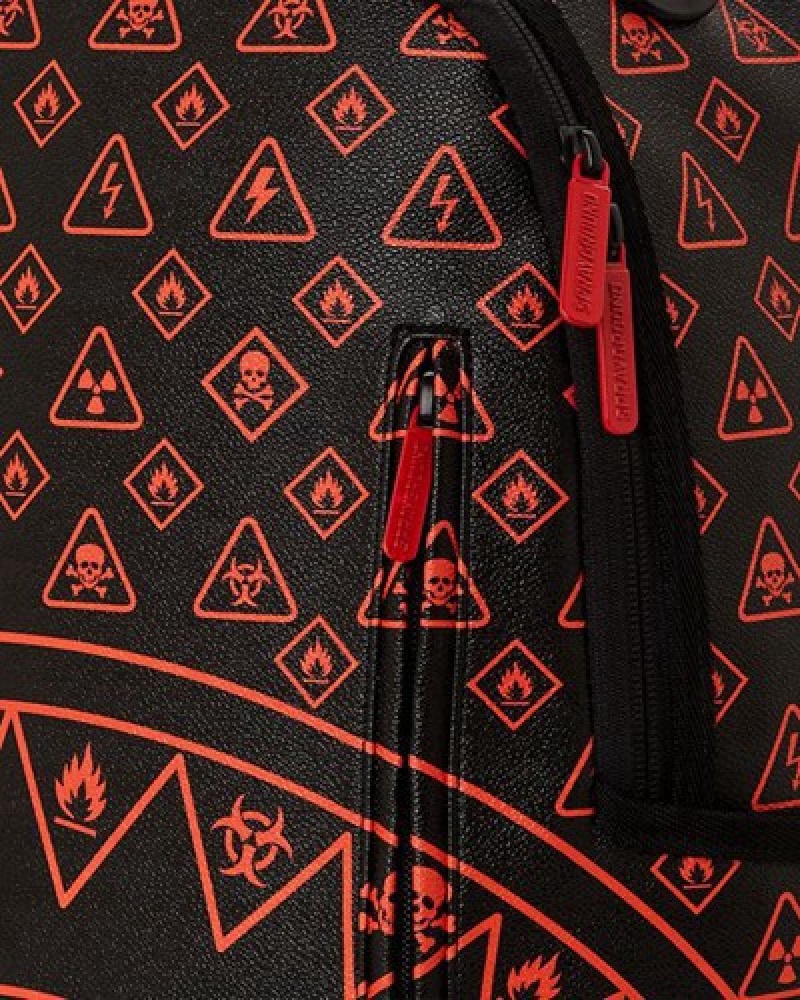 Black / Red Sprayground You Been Warned (Dlxv) Backpacks | 74620-SRZK