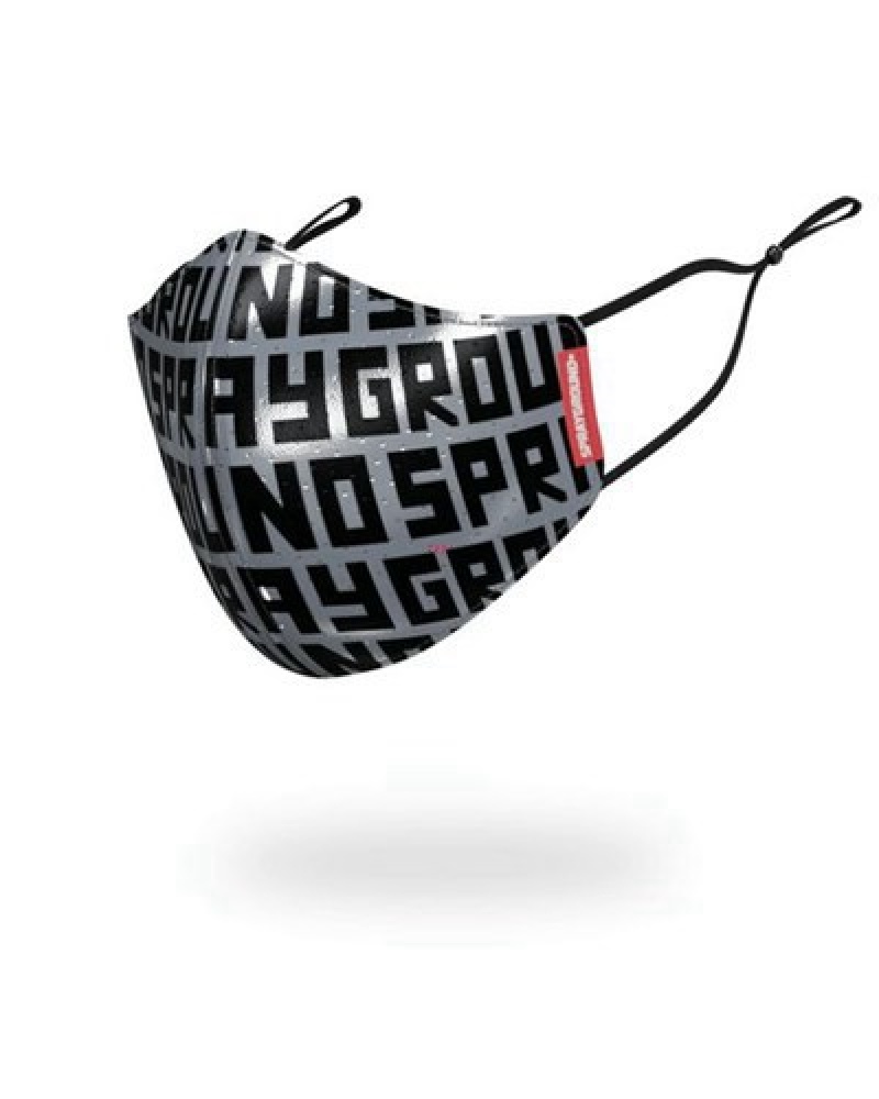 Black / White Sprayground Infiniti 3m Reflective Face Masks | 72918-DSON