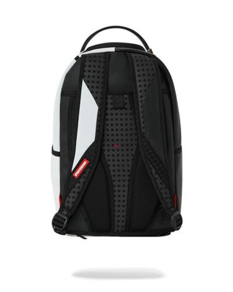 Black / White Sprayground Shark Central (Dlxv) Backpacks | 49513-DWSG