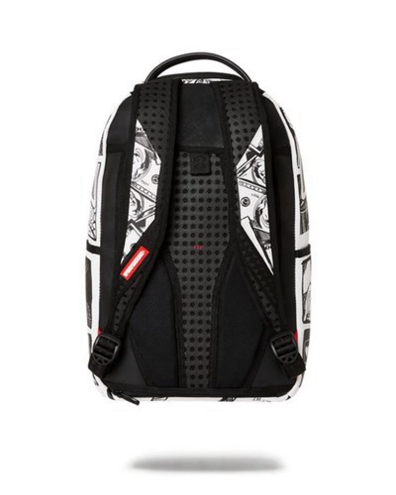 Black / White Sprayground The Good Life (Dlxv) Backpacks | 29168-WGAX