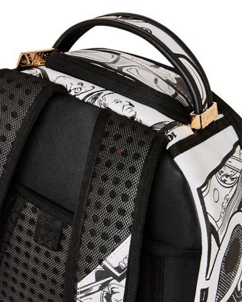 Black / White Sprayground The Good Life (Dlxv) Backpacks | 29168-WGAX